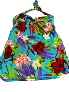 swimsuits for all 20W HAWAII PRINT HALTER SWIM DRESS 1 Pc NWT Bright - Picture 1 of 18