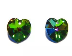 5 x Glasschliffperlen 14mm - Preciosa - Herzförmig - Regenbogenfarben - Bild 1 von 2