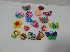 18 Charms for Shoe or Hobby Crafting Flowers, Butterflies, LadyBugs, etc. - Picture 1 of 7