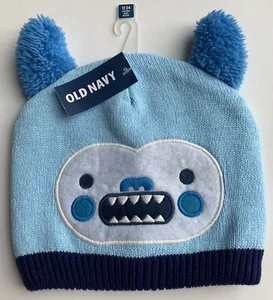 NWT - old navy blue monster knit baby winter hat size 12-24 months - Picture 1 of 5