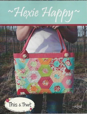 Hexie Happy Tote Quilted Purse by Sherri K Falls for This & That 12" x 18" #258 - Image 1 of 2
