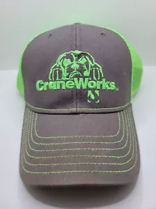 Crane Works - Neon Green and Gray Mesh Baseball Hat - Dog Logo - Picture 1 of 4
