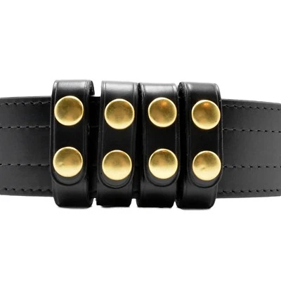 Perfect Fit Duty Belt Keepers 3/4" Plain Genuine Leather Brass Snap USA Made 4