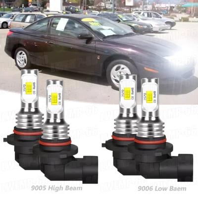 For Saturn SW1 SW2 SL SL1 SL2 6000K LED Headlight High Low Beam Bulbs Combo 4PCS - Image 1 of 4