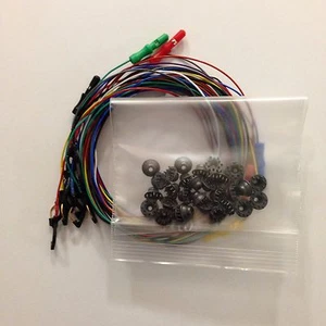 Pkg of 15 Disposable/Reusable Dry Electrodes, 10 EEG Cup Electrodes,5x 48" wires - Picture 1 of 1