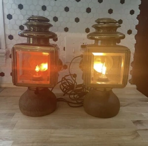 (2) Antique 1913 Solar Brass Automobile Lamps Carriage Coach Buggy Converted - Picture 1 of 12