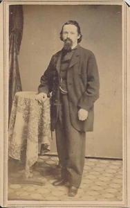 CDV Antique Photo Carte de Visite Man Goatee Spitzer Brooklyn East District NY - Picture 1 of 7