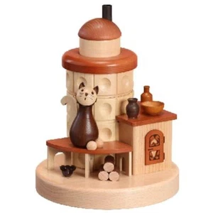 Räucherfigur Kachelofen mit Katze HxLxB 20x17x17cm NEU Räuchermann Rauchmann - Picture 1 of 1