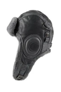 Gorro de cuero descapotable gorro de piloto gorro de cuero gorro de piel piel trapper Leather Cap - Imagen 1 de 3