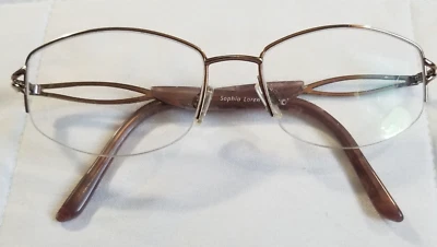 Monturas de gafas Sophia Loren de metal oro rosa con media borde - M210 coñac 52-17-135 Foto 1 de 4