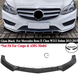 Kit de labios de parachoques delantero negro brillante para Mercedes Benz Clase E W212 Sedán 2013-2015 - Imagen 1 de 11