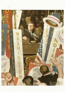 Postcard Norman Rockwell Time for Greatness JFK Smithsonian American Art Museum - Picture 1 of 2