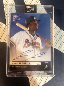 Ronald Acuna Jr 2019 Topps Now Road To Opening Day Blue /49 Auto Autograph - Picture 1 of 4