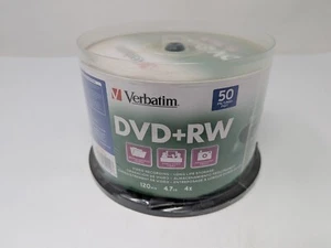NBEW Verbatim DVD+RW 4.7GB 4X 50 Pack Spindle - Picture 1 of 1