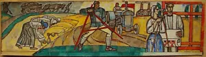 Ukrainian Soviet cubism Painting revolution collectivization tractor kolkhoz - Picture 1 of 8