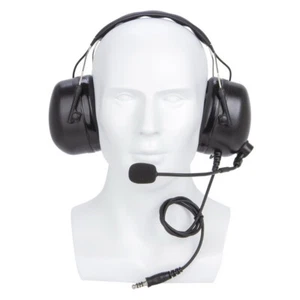 HQ Tactical Pilot Headset Aviation Headset Earpiece Microphone For Walkie Talkie - Zdjęcie 1 z 3