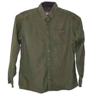 Eddie Bauer Brushed Flannel Shirt Tall Large Green Relaxed Fit Cotton IMPERFEKT - Bild 1 von 12