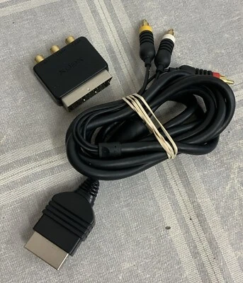 Microsoft XBOX Original Official Genuine Composite TV AV Lead Cable+scart - Image 1 of 3