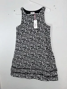 Vineyard Vines Allover Palm Cisco Swing Kleid schwarz-weiß Leinen Gr. 2 NEU - Bild 1 von 3