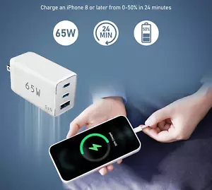 Lightweight portable design GaN tech Charger and foldable plug for saving space - Picture 1 of 6