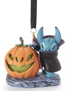 Disney Parks 2024 Halloween Stitch Vampire Jack O Lantern Light Up Ornament NEW - Picture 1 of 4
