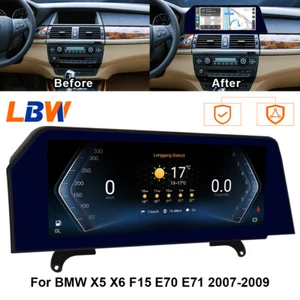 Car GPS 12.3'' Blade Screen 4+64G For BMW X5 X6 F15 E70 E71 2007-2009 Multimedia - Picture 1 of 12