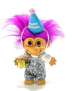 Bambola RUSS 4" Buon Compleanno Ragazzo TROLL con Cappello e Troll Regalo - Foto 1 di 4