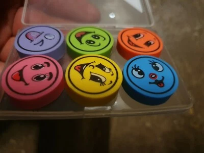 24x Kids Novelty Mini Colourful Happy Face Erasers Rubbers UK seller Free P&P - Image 1 of 3