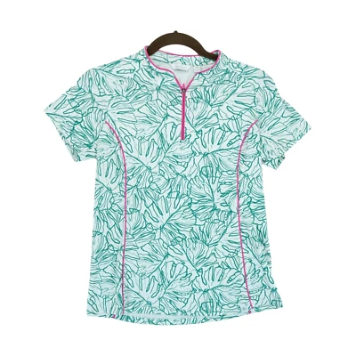 Camisa polo atlética de palma tropical para dama Hagen XS 1/4 cremallera Foto 1 de 4