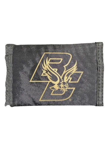 Boston College Eagles Nylon Wallet.  Trifold.   Black Cover