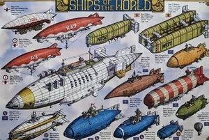 Póster de Barcos del Mundo + 3 Postales SKIES OF FIRE MITHOPOEIA  - Imagen 1 de 10