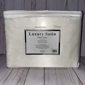 Luxury Satin Easy Care King Sheet Set Ivory Brand New