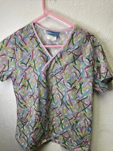 Mad About Mouths Scrub Top Donna Medio Dentista Stampa Spazzolino Manica Corta - Foto 1 di 6