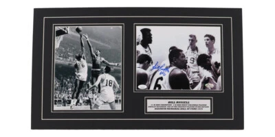 GOAT Bill Russell Signed Custom 14x24 Display JSA Holo & COA Celtics - Image 1 of 2