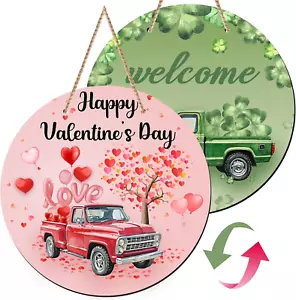 Valentines Day Decorations Gifts, St Patricks Day Decorations Reversible Hanging - Picture 1 of 12