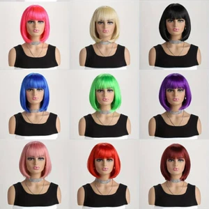 NEW LADIES WOMENS FASHION SHORT BOB STYLE FULL WIG FANCY DRESS PARTY COSPLAY - Picture 1 of 17