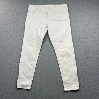 Lilly Pulitzer Pants Womens 8 White Worth Skinny Mini Zip Stretch Ankle Zipper - Image 1 of 4