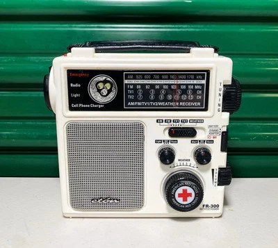 Eton FR-300 Radio AM/FM/TV1/TV2/Weather Receiver Battery Electric or Hand Crank - Image 1 of 4