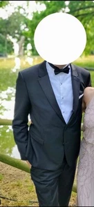 M&S Black Tailored Fit Italian Wool Men's Autograph Tuxedo Suit RRP £215 - Picture 1 of 6
