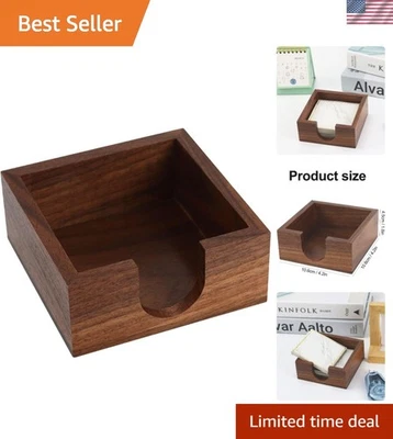 Wooden Sticky Note Holder Dispenser Organizer Cube for 3x3 Notes Desk Accesso... - Image 1 of 4