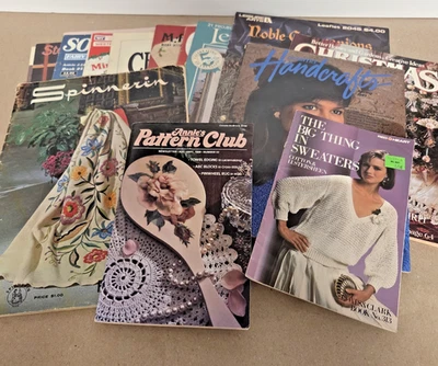 Vtg Lot Booklets Spinnerin Cross Stitch Lace Crochet Tableware Patterns - Image 1 of 4