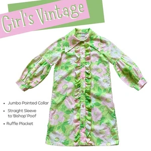 Vintage 60s 70s Girl's Dress Groovy FlowerPower Summer Mod Alt Vacation Resort - Picture 1 of 11