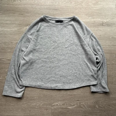 Suéter de Mujer Suave Manga Larga DE GRAN TAMAÑO PEQUEÑO Gris Calce Cuadrado Capas de Otoño Foto 1 de 4