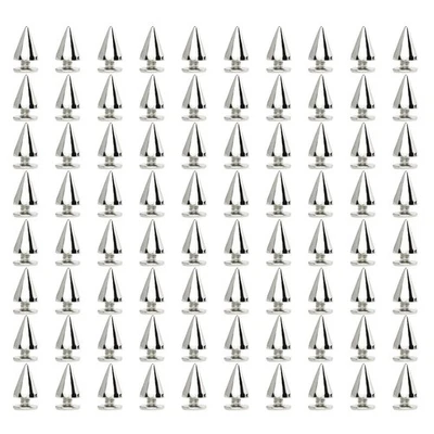 Sutemribor 200 Pieces 7mmx9.5mm Silver Bullet Cone Spike and Stud Metal Screw... - Image 1 of 4