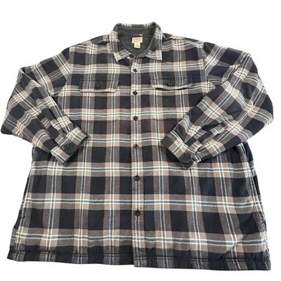 L.L. Manta de flanela xadrez azul forrada de lã ajuste tradicional masculina XXL Bean - Imagem 1 de 4