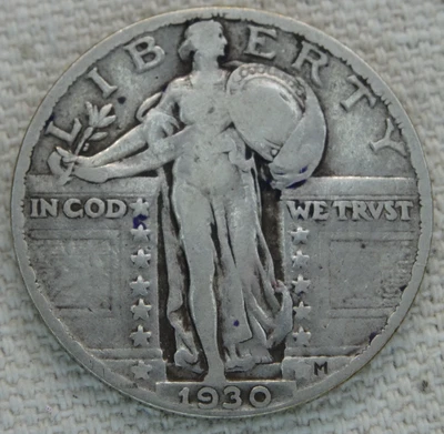 1930 Standing Liberty Quarter US Mint 25C Coin - Image 1 of 2