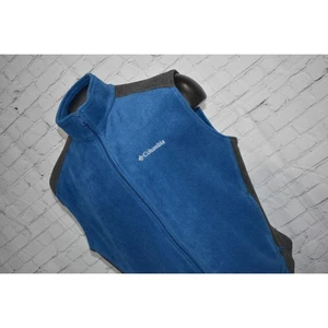 Columbia Fleece Jacket Vest Mens Size XL Camping Hiking Blue Polyester Full Zip - Picture 1 of 7
