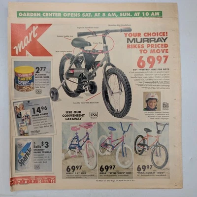 Kmart 1993 Periódico Impresión Anuncio Venta Catálogo Día del Padre Moda Bicicletas Iowa Foto 1 de 4
