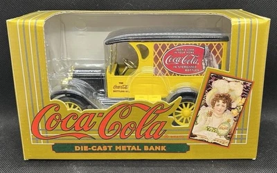 Coca-Cola Chevrolet Delivery Truck Vintage Diecast Metal Bank Yellow ERTL 1993 - Image 1 of 4