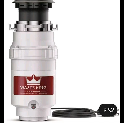 Waste King 1/2 HP High-Speed Motor Continuous Garbage Feed Disposal W/Power Cord - Image 1 of 4